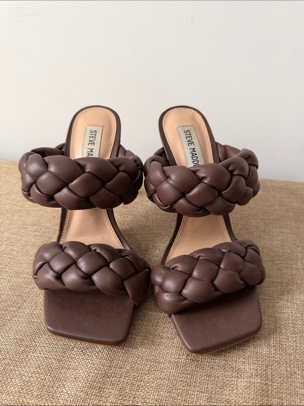 Steve Madden Kenley Braided Double-Strap Heeled Sandals